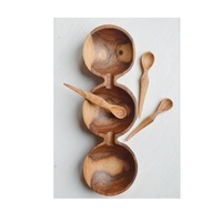 Bol artisanal élégant en bois d'acacia – Écologique, jetable, résistant à la chaleur, durable et compatible lave-vaisselle pour les fêtes et la table.
