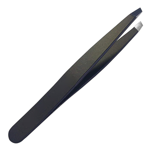 Pince à épiler pour sourcils de couleur noire personnalisée, en acier inoxydable japonais, 3,75 pouces, pour salon de beauté, pince à épiler pour extension de sourcils - Product Image 1