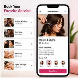 Desarrollo de Aplicaciones Móviles para Reserva de Salones de Belleza Modernos, Citas en Tiempo Real, Gestión de Estilistas, Alertas Push, Android, iOS, Internet - Product Image 2