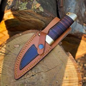 Cuchillo de Supervivencia de 9 Pulgadas Hecho a Mano en Acero al Carbono con Mango de Madera y Funda de Cuero |   Regalo perfecto para él - Product Image 6