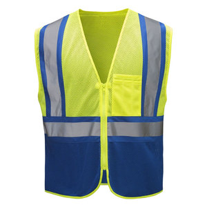Lightweight Breathable Safety Vest for Construction <b>Worker</b> Zipper Closure Security Reflective Tape Safety Vest <b>Jackets</b> - Product Image 5