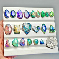 Opale Sterling, Opale Monarch, Opale Synthétique, Opale de Feu, Opale Cabochon, Pierre Précieuse Opale, Opale Multi-Feu, Pierre Opale Éclatante, Opale Cabochon Éclatante