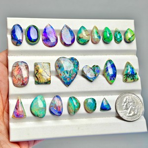 Opale Sterling, Opale Monarch, Opale Synthétique, Opale de Feu, Opale Cabochon, Pierre Précieuse Opale, Opale Multi-Feu, Pierre Opale Éclatante, Opale Cabochon Éclatante - Product Image 6