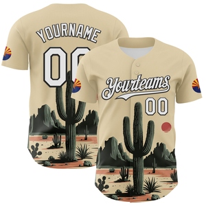 Venta al por Mayor del Jersey de Béisbol Auténtico OMMIZ INDUSTRY, Edición Urbana 3D Blanca, Verde y Negra, Personalizado con Diseño de Cactus - Product Image 1
