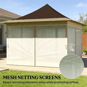 Abri de pluie marron, tente pergola pour jardins et terrasses, auvent de jardin et gazebo - Product Image 3