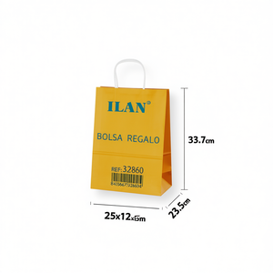 Sacchetto Regalo in Carta ILAN 25x12x33.5cm con Manico Giallo - Product Image 1