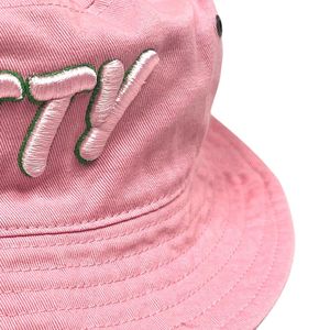 Sombrero de Pescador Rosa con Letra Bordada en Blanco, Sombrero de Sol Informal de Algodón con Ala Ancha, para Viajes al Aire Libre, Pesca, Moda Unisex - Product Image 5
