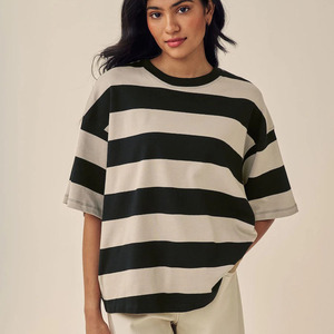 Women's Casual <b>Oversized</b> Solid <b>V</b>-<b>neck</b> <b>T</b>-<b>Shirt</b> 100% Cotton Loose Fit Short Sleeve Drop Shoulder Breathable Long Knitted Summer - Product Image 1