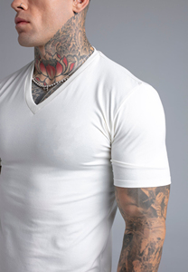 Camiseta de Cuello Redondo de Manga Corta para Hombre, Algodón Grueso de 280 g/m², Color Sólido, Estilo Simple, Holgado e Informal, Venta al Por Mayor Personalizada - Product Image 6
