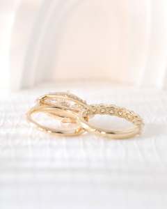 Anillo de Compromiso y Boda de Oro Sólido de 14K con Diamante Cultivado en Laboratorio de 3CT Corte Marquesa y Halo Oculto - Product Image 4