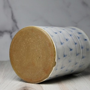 Pot de rangement pour ustensiles en céramique émaillée, finition artisanale, motif lisse, durable, résistant à la chaleur, pour comptoir de cuisine - Product Image 2