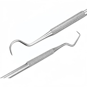 Kit d'outils dentaires : Miroir buccal, détartreur manuel, sonde, éliminateur de plaque et de tartre, instrument de dentisterie à poignée ergonomique - Product Image 3