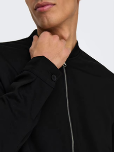 Veste bomber en velours noir de style universitaire, col montant, veste d'hiver pour hommes et femmes, logo personnalisé en gros OEM - Product Image 5
