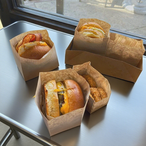 Sac en papier personnalisé écologique biodégradable pour emballage de hamburgers, petit format, enduit de cire, résistant à l'huile et à la graisse, pour burgers, frites, donuts, sandwichs - Product Image 2