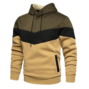 Men's Color Blocking Hooded <b>Sweatshirt</b> Regular Fit Casual <b>Black</b> Red Gray Knitted Hoodie With Pocket Autumn Wear 2027 - Product Image 4
