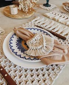 Knitted Handmade Eco-Friendly Customizable Cotton Table Runner for Weddings Parties Home Hotel Use - Product Image 2