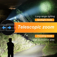 Mini lampe torche LED laser avec batterie rechargeable intégrée, zoom et clip