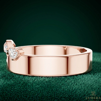 Anillo de Boda de Oro de 9KT, 10KT, 14KT y 18KT con Diamante Redondo Brillante Cultivado en Laboratorio, Certificado por IGI, para Mujer |   Joyería de Lujo en Oro Rosa