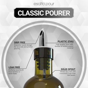 Set di 2 Versatori Classici Cromati per Bottiglie, 4 Accessori per Barman per Liquori, Olio d'Oliva e Altre Bevande - Product Image 4