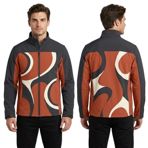 Chaqueta Softshell Personalizada para Hombre en Poliéster y Nailon Marrón Oscuro con Cierre Frontal Liso y Parte Trasera a Juego para un Estilo Sencillo Diario - Product Image 5