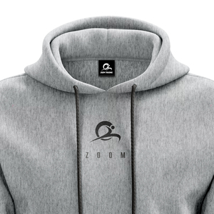 Sweat-shirt à capuche en molleton gris uni pour homme avec poche logo sur le devant, coupe décontractée, respirant, écologique, idéal pour l'hiver - Product Image 3