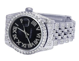 Reloj de Lujo para Hombre, Estilo Hip Hop, Chapado en Plata de Ley 925, Completamente Adornado con Diamantes Moissanite, Movimiento de Cuarzo, Esfera de Cristal, para Uso Profesional - Product Image 4