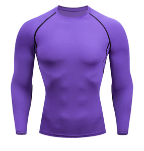 Camiseta de compresión de secado rápido para hombre, protección UV, manga larga, para gimnasio, fitness, surf, natación, ropa deportiva transpirable - Product Image 4