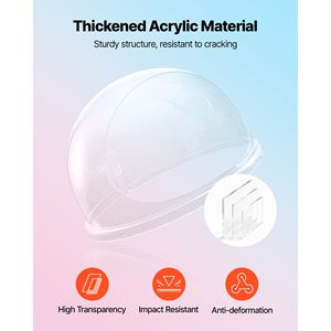 Copertura per Macchina per Zucchero Filato da 20,5 Pollici con Cupola Trasparente in Acrilico, Compatibile con Protezione a Bolle per Applicazione dello Zucchero - Product Image 3