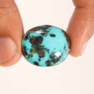 Cabochon ovale en turquoise naturelle pour la fabrication de bijoux, pierre bleu-vert lâche pour bagues, pendentifs, boucles d'oreilles - Product Image 6