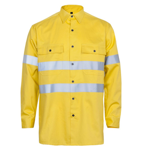 High Visibility Breathable Long Sleeve Cotton Mechanic Custom <b>Welding</b> Safety Worker <b>Shirt</b> Reflective Unisex - Product Image 1