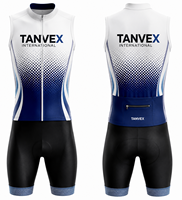 Ensemble de maillot de cyclisme unisexe TANVEX, écologique, respirant, pour l'extérieur, 100% polyester, sans manches, logo personnalisé, poche arrière personnalisée