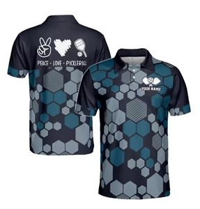 เสื้อโปโลพิมพ์ลายแบบซับลิเมชั่นสั่งทำได้ แห้งเร็ว ทรงเข้ารูป สำหรับเล่นพิคเคิลบอล  แบบยูนิเซ็กส์ สำหรับผู้ชายและผู้หญิง เสื้อยืดกีฬา สั่งทำได้ตามต้องการ - Product Image 4