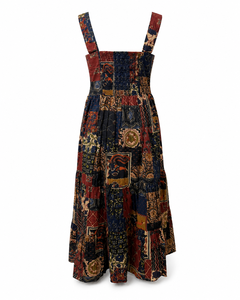 Vestido Casual Maxi Estampado Tejido con Cuello Solapa y Cintura Natural para Mujer, Ideal para Fiestas y Bodas - Product Image 2