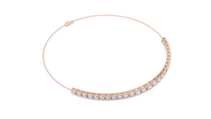 Pulsera de tenis de oro rosa con diamantes, pulsera de eslabones chapada en oro con corte brillante redondo para mujer, ideal para fiestas y bodas. - Product Image 3