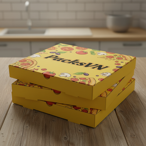 กล่องพิซซ่าพิมพ์ลายตามสั่ง กล่องบรรจุภัณฑ์อาหารลูกฟูกสำหรับร้านอาหารและบริการเดลิเวอรี - Product Image 1