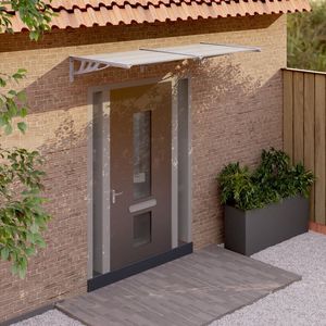 Auvent de porte en polycarbonate gris et transparent de 78,3 x 35,4 pouces pour voitures - Product Image 1