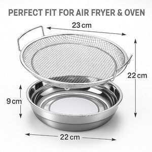 Escurridor de Acero Inoxidable con Asas y Recipiente para Aceite, Juego de Coladores Duraderos - Product Image 6