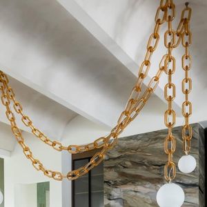 Ovel Shape <b>Resin</b> Chain Wall Art Strand Acrylic Link Hanging Decor Multicolor Loop Ornament Wholesale Interior Design Product - Product Image 3