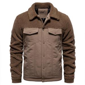 Veste polaire pour homme avec col montant en tissu chaud, poches latérales, veste d'extérieur légère pour les voyages et la randonnée en hiver - Product Image 4