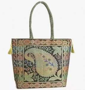 Bolsa de Mano Casual de Brocado con Hilo Dorado para Recuerdo de Boda, con Cierre de Cremallera, Elegante Bolsa de Seda para Mujer a Precio de Mayoreo - Product Image 4