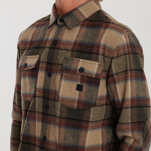 Chemise en flanelle à carreaux traditionnelle pour homme, en coton, à manches longues, boutonnée, décontractée, classique, respirante, pour l'extérieur, personnalisable - Product Image 4