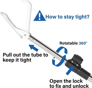 Professional Snake Handling Tongs Collapsible Reptile Catcher Stick Rattlesnake <b>Grabber</b> <b>Tool</b> Safe Strong Metal Grip Equipment - Product Image 5