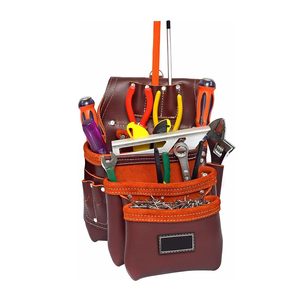 OEM Service Latest Custom Design Reusable Leather Tool Belt Customized Logo Genuine Leather Tool Bag - Product Image 5