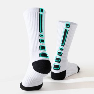 Men's Knee High <b>Sports</b> <b>Socks</b> <b>Black</b> With Gray Stripes Breathable Knitted Polyester Spandex Summer Athletic <b>Socks</b> - Product Image 2