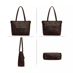 Sac fourre-tout unisexe en cuir véritable marron de luxe léger pour ordinateur portable, haute qualité, très vendu, pour affaires - Product Image 4