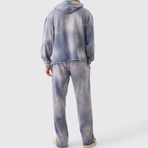Ensemble de survêtement pour homme avec sweat-shirt à capuche tie-dye, pantalon de jogging décontracté long avec poches latérales, coton respirant, vêtements d'automne - Product Image 3