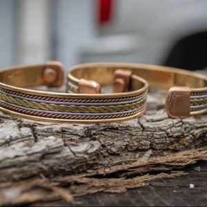 Brazalete Ajustable de Cobre Sólido Hecho a Mano, Brazalete Abierto Unisex, Pulsera de Moda, Joyería de Tendencia - Product Image 2
