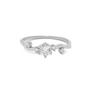 Anillo Minimalista de Oro Sólido de 14K con Diamante de Laboratorio de Corte Redondo, Anillo Delicado con Racimo, Anillo de Promesa, Anillo de Aniversario, Anillo de Novia, Venta al por Mayor - Product Image 3