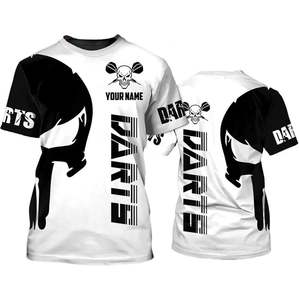 T-shirt personnalisé pour hommes, manches courtes, pour les amateurs de sports de fléchettes, avec nom personnalisé, style décontracté d'été, imprimé en 3D - Product Image 1