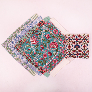 Lightweight Non-Woven Fabric Eco-Friendly <b>Tie</b> <b>Back</b> Boho Block Printed Square Bandana Scarf with Paisley Floral Design Breathable - Product Image 4